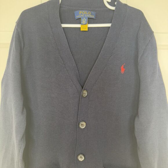 Polo Ralph Lauren Girls Lightweight V-Neck Cardigan Blue Size Medium(10-12) EUC - Picture 3 of 8